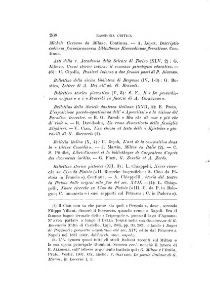 Rassegna critica della letteratura italiana