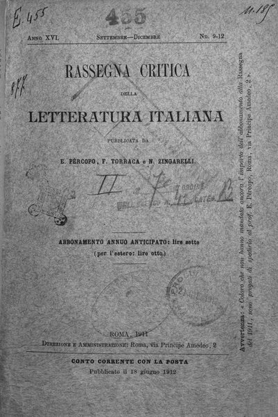 Rassegna critica della letteratura italiana