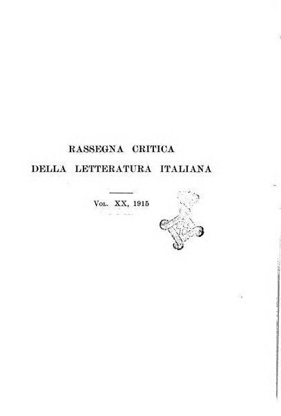 Rassegna critica della letteratura italiana