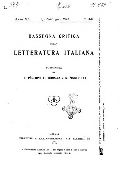 Rassegna critica della letteratura italiana