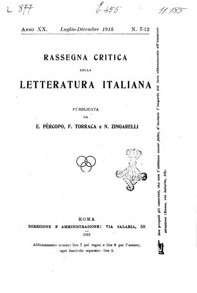 Rassegna critica della letteratura italiana