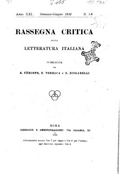 Rassegna critica della letteratura italiana