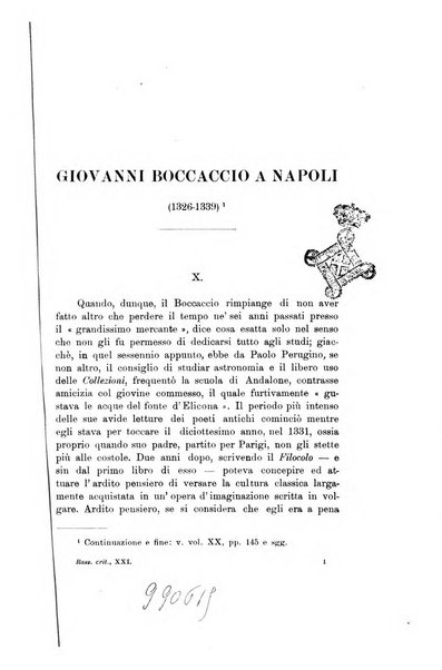 Rassegna critica della letteratura italiana