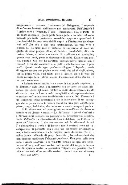 Rassegna critica della letteratura italiana