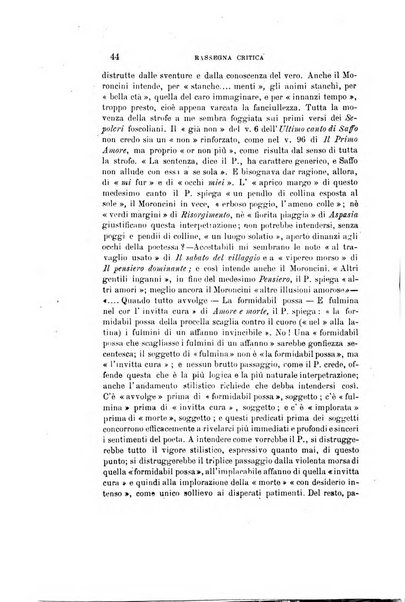 Rassegna critica della letteratura italiana