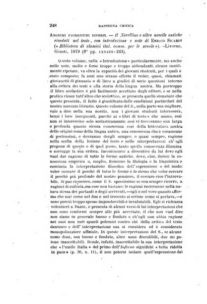 Rassegna critica della letteratura italiana