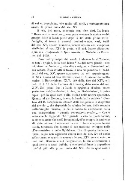 Rassegna critica della letteratura italiana