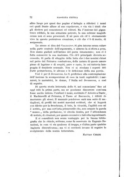 Rassegna critica della letteratura italiana