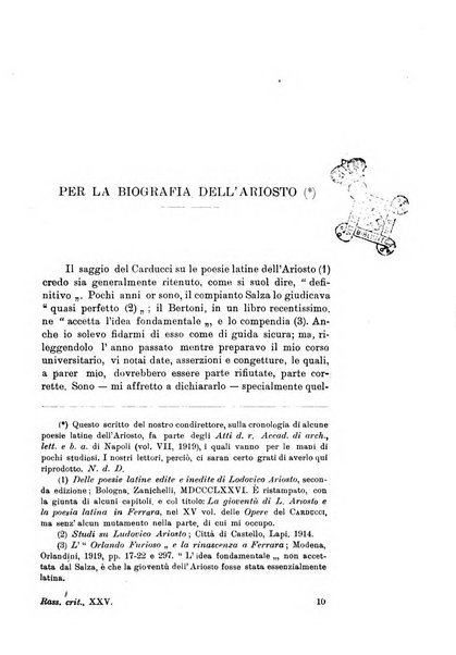 Rassegna critica della letteratura italiana