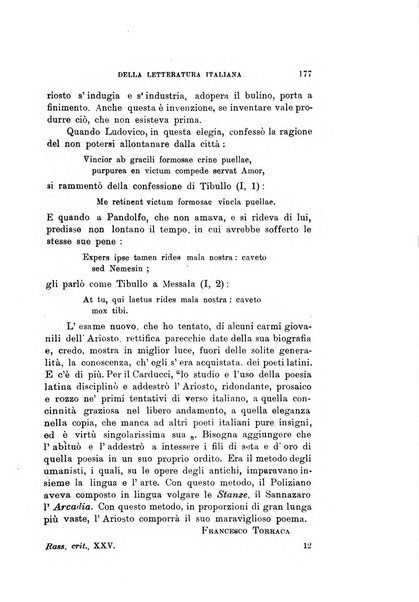 Rassegna critica della letteratura italiana