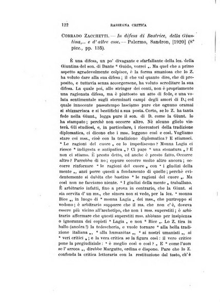 Rassegna critica della letteratura italiana