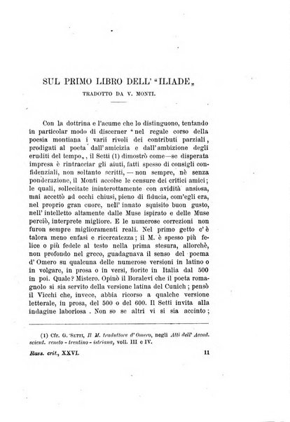 Rassegna critica della letteratura italiana