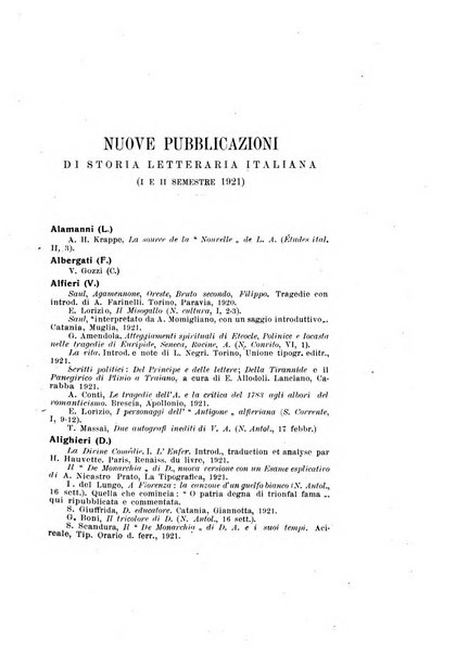 Rassegna critica della letteratura italiana