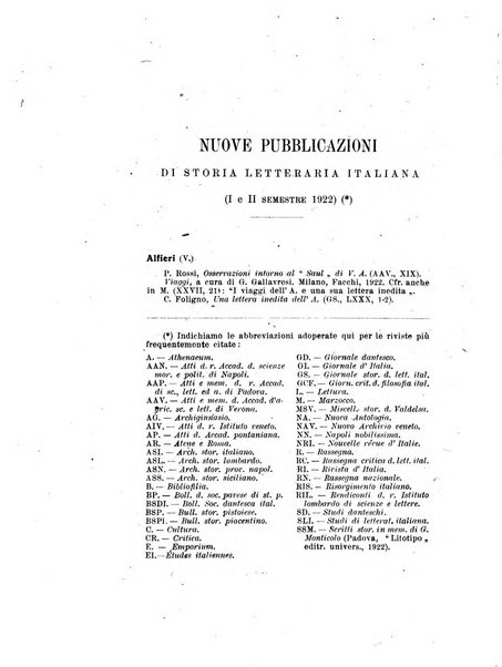 Rassegna critica della letteratura italiana