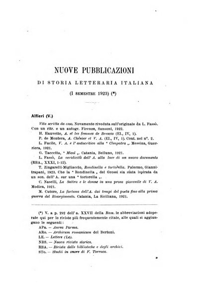 Rassegna critica della letteratura italiana