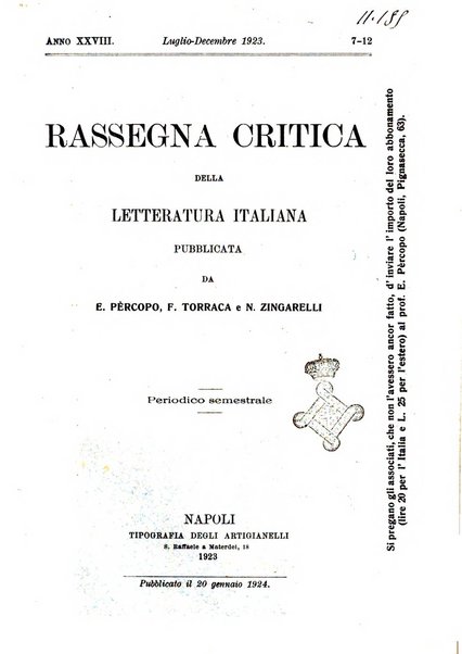 Rassegna critica della letteratura italiana