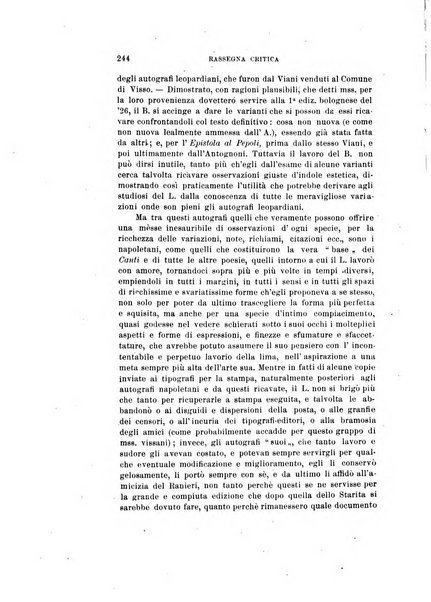 Rassegna critica della letteratura italiana