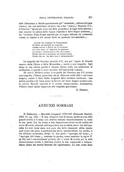 Rassegna critica della letteratura italiana