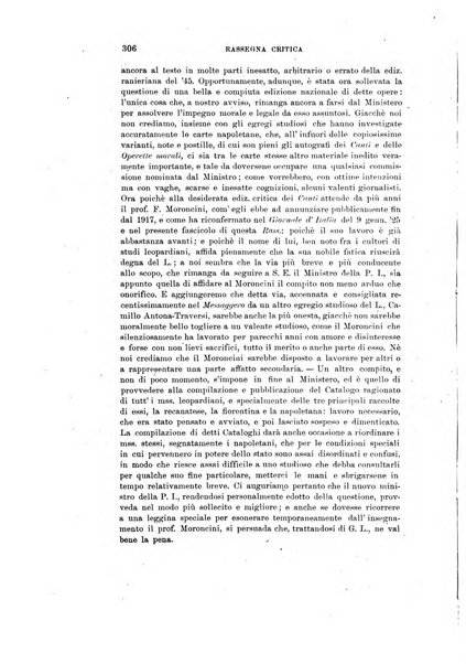 Rassegna critica della letteratura italiana