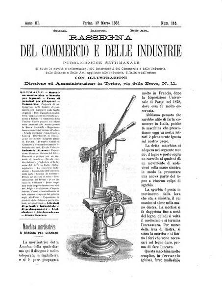 Rassegna del commercio e delle industrie pubblicazione ebdomadaria