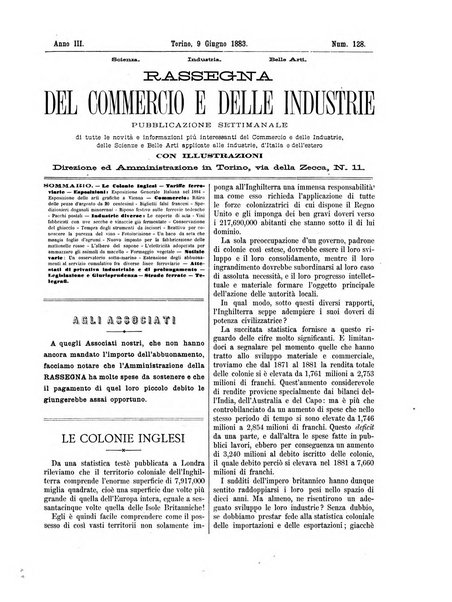 Rassegna del commercio e delle industrie pubblicazione ebdomadaria