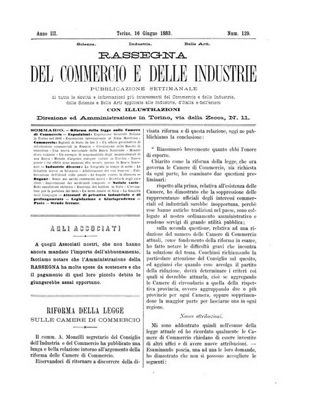 Rassegna del commercio e delle industrie pubblicazione ebdomadaria