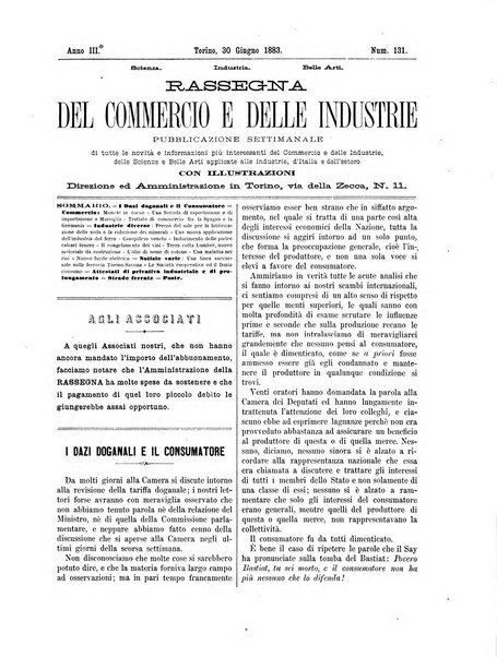 Rassegna del commercio e delle industrie pubblicazione ebdomadaria