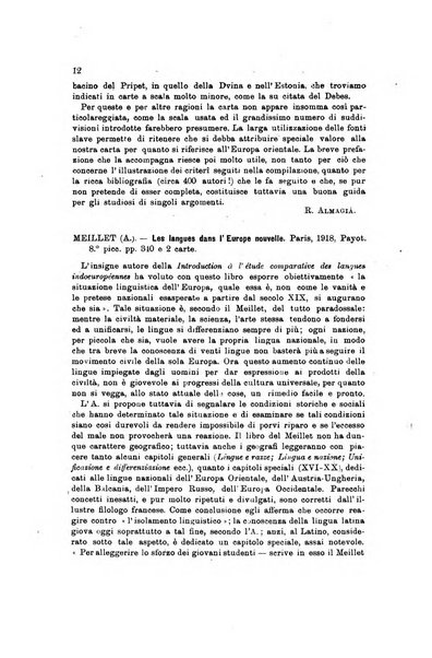 Rassegna della letteratura geografica pubblicata ogni bimestre come supplemento alla Rivista geografica italiana dal prof. Roberto Almagia