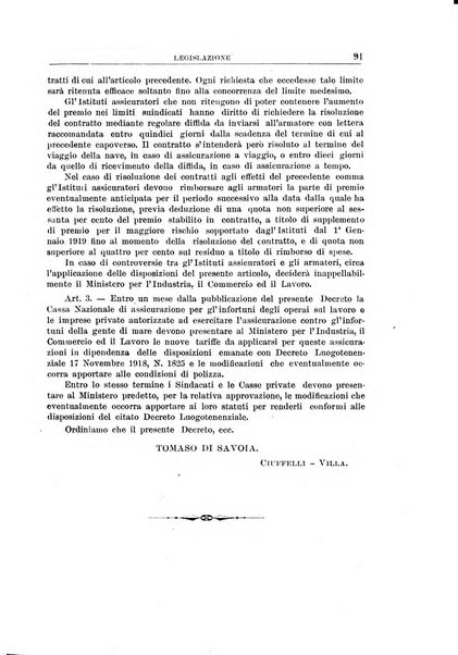 Rassegna della previdenza sociale assicurazioni e legislazione sociale, infortuni e igiene del lavoro