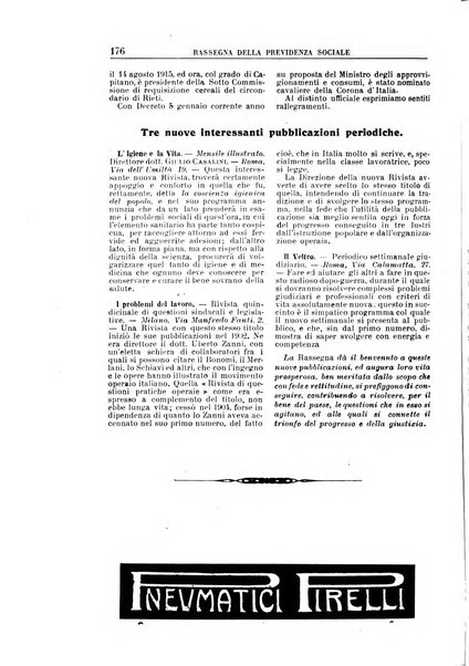 Rassegna della previdenza sociale assicurazioni e legislazione sociale, infortuni e igiene del lavoro