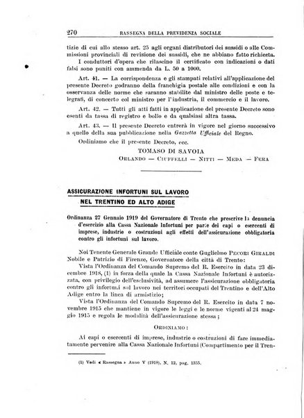 Rassegna della previdenza sociale assicurazioni e legislazione sociale, infortuni e igiene del lavoro