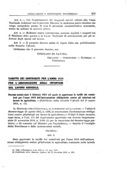 Rassegna della previdenza sociale assicurazioni e legislazione sociale, infortuni e igiene del lavoro