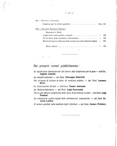 Rassegna della previdenza sociale assicurazioni e legislazione sociale, infortuni e igiene del lavoro