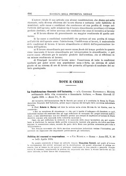 Rassegna della previdenza sociale assicurazioni e legislazione sociale, infortuni e igiene del lavoro