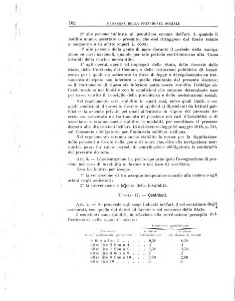 Rassegna della previdenza sociale assicurazioni e legislazione sociale, infortuni e igiene del lavoro