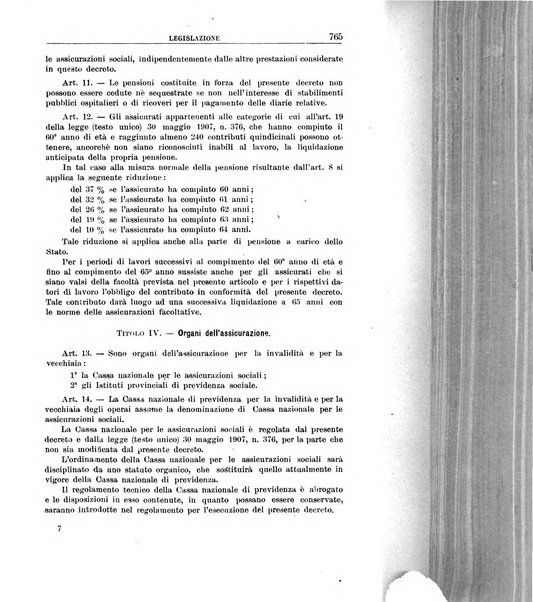 Rassegna della previdenza sociale assicurazioni e legislazione sociale, infortuni e igiene del lavoro