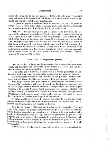 Rassegna della previdenza sociale assicurazioni e legislazione sociale, infortuni e igiene del lavoro