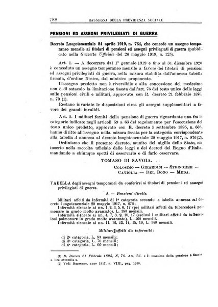 Rassegna della previdenza sociale assicurazioni e legislazione sociale, infortuni e igiene del lavoro