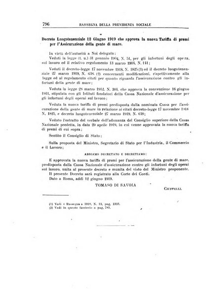 Rassegna della previdenza sociale assicurazioni e legislazione sociale, infortuni e igiene del lavoro