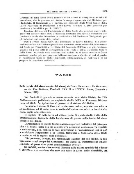 Rassegna della previdenza sociale assicurazioni e legislazione sociale, infortuni e igiene del lavoro