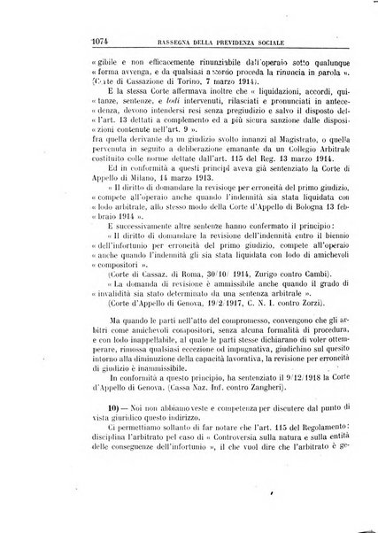 Rassegna della previdenza sociale assicurazioni e legislazione sociale, infortuni e igiene del lavoro