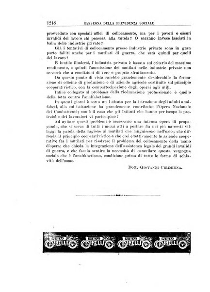 Rassegna della previdenza sociale assicurazioni e legislazione sociale, infortuni e igiene del lavoro