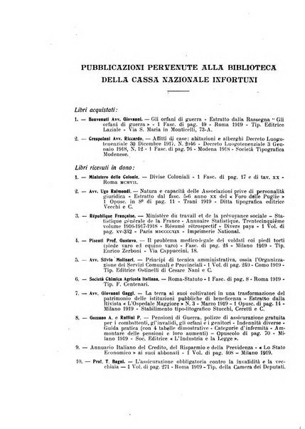 Rassegna della previdenza sociale assicurazioni e legislazione sociale, infortuni e igiene del lavoro