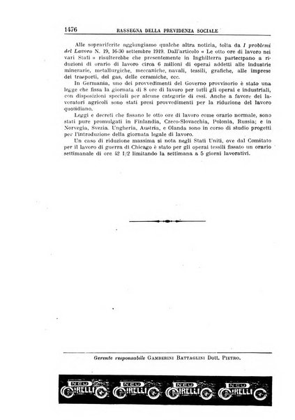 Rassegna della previdenza sociale assicurazioni e legislazione sociale, infortuni e igiene del lavoro