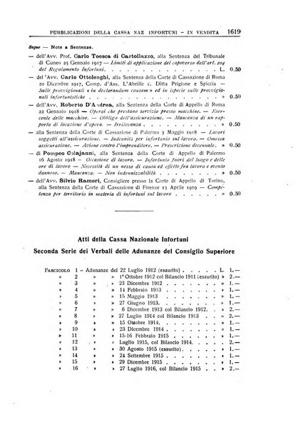 Rassegna della previdenza sociale assicurazioni e legislazione sociale, infortuni e igiene del lavoro