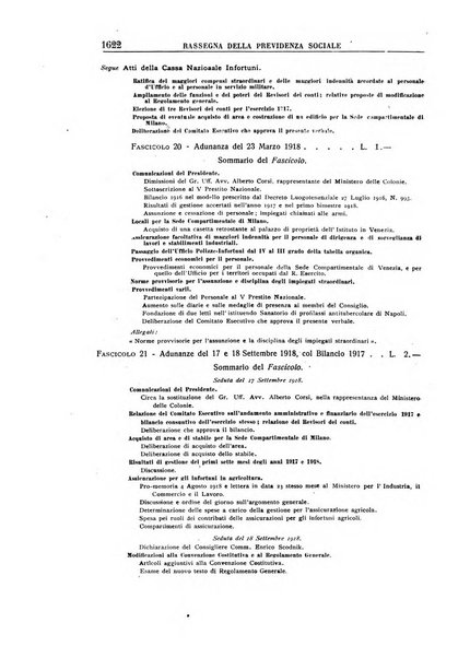 Rassegna della previdenza sociale assicurazioni e legislazione sociale, infortuni e igiene del lavoro