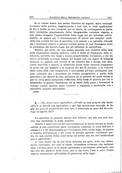 Rassegna della previdenza sociale assicurazioni e legislazione sociale, infortuni e igiene del lavoro