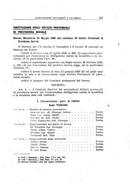 Rassegna della previdenza sociale assicurazioni e legislazione sociale, infortuni e igiene del lavoro