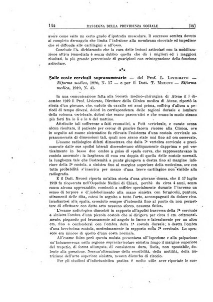 Rassegna della previdenza sociale assicurazioni e legislazione sociale, infortuni e igiene del lavoro