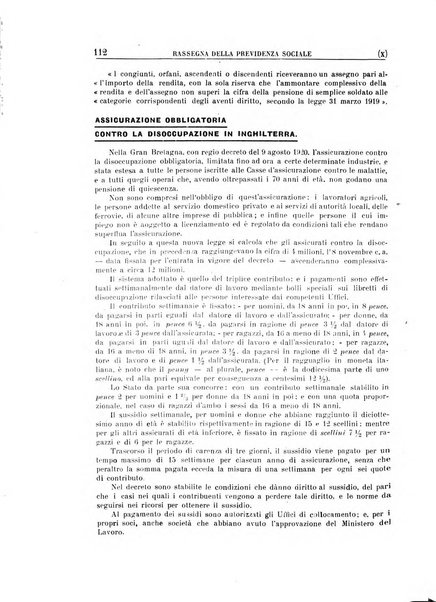 Rassegna della previdenza sociale assicurazioni e legislazione sociale, infortuni e igiene del lavoro